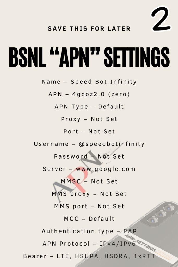 Bsnl Apn Settings for Faster