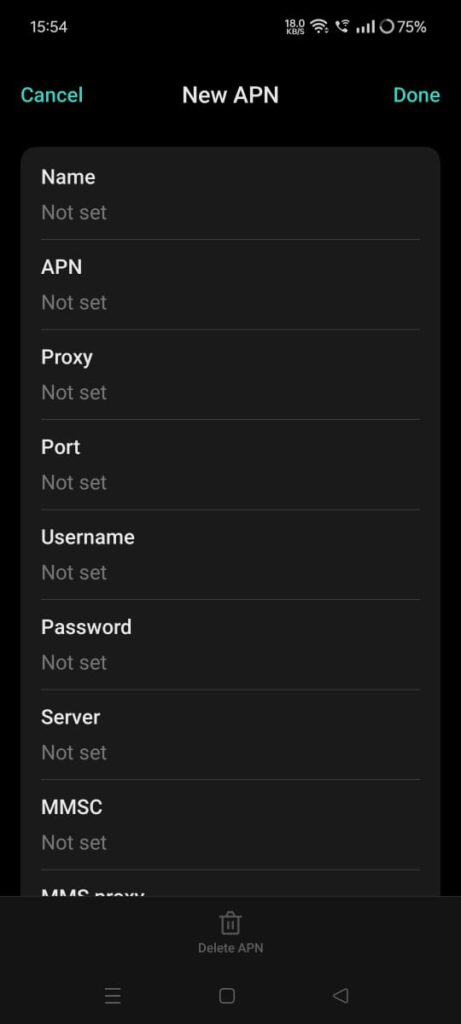 Lycamobile APN Settings